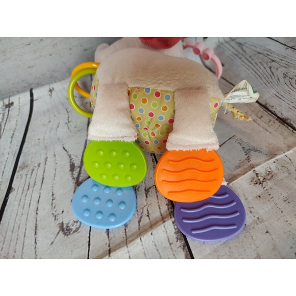 Healthy Baby Asthma & Allergy Cloth Elephant Plush Tether Feet & Rings Toy - Picture 7 of 8